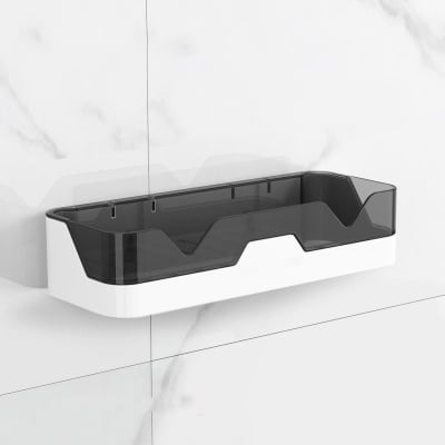 Picture of 1pic Bathroom Shelf Organizer No Drill Organizer Shower Storage Rack Wall Mount Plastics Toilet Shampoo Holder Bathroom Accessories