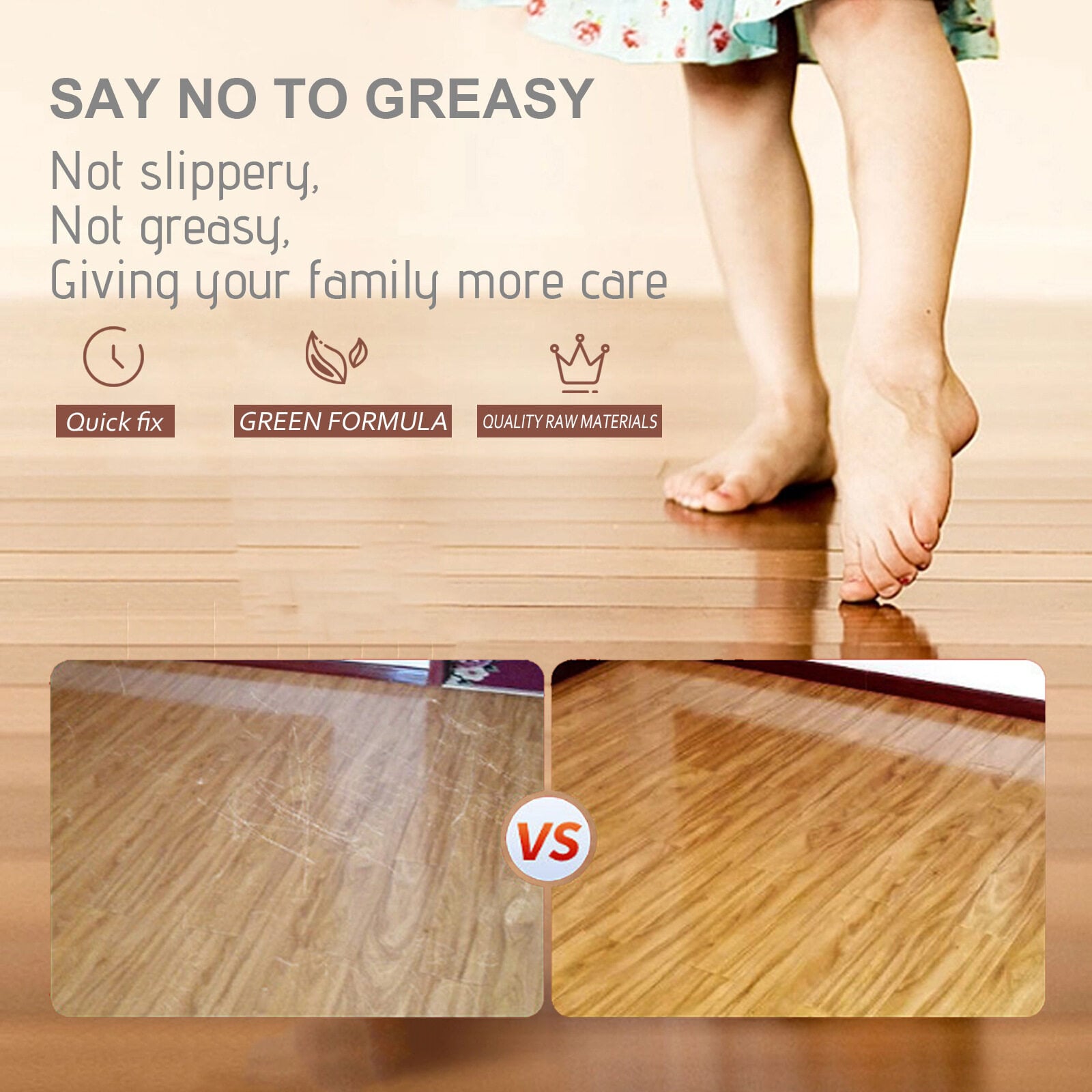 Picture of Furniture Polishing Beeswax Spray Wooden Floor Cleaning Maintenance Wood Table Shiny Wear Resistant Mul Wood Scratch RepairEzy – (Clear) - Scratched Wood Repair - Hardwood Floor Touch Up - Furniture Scratch Remover - Glossy, Ultra Strong Clear Filler 2pic
