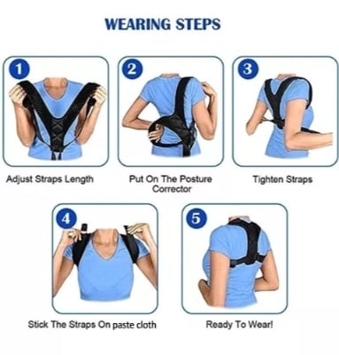 Picture of Body Fitness Belt Posture Corrector Belt Adjustable Back Correction Strap Shoulder Brace Belt Straighten