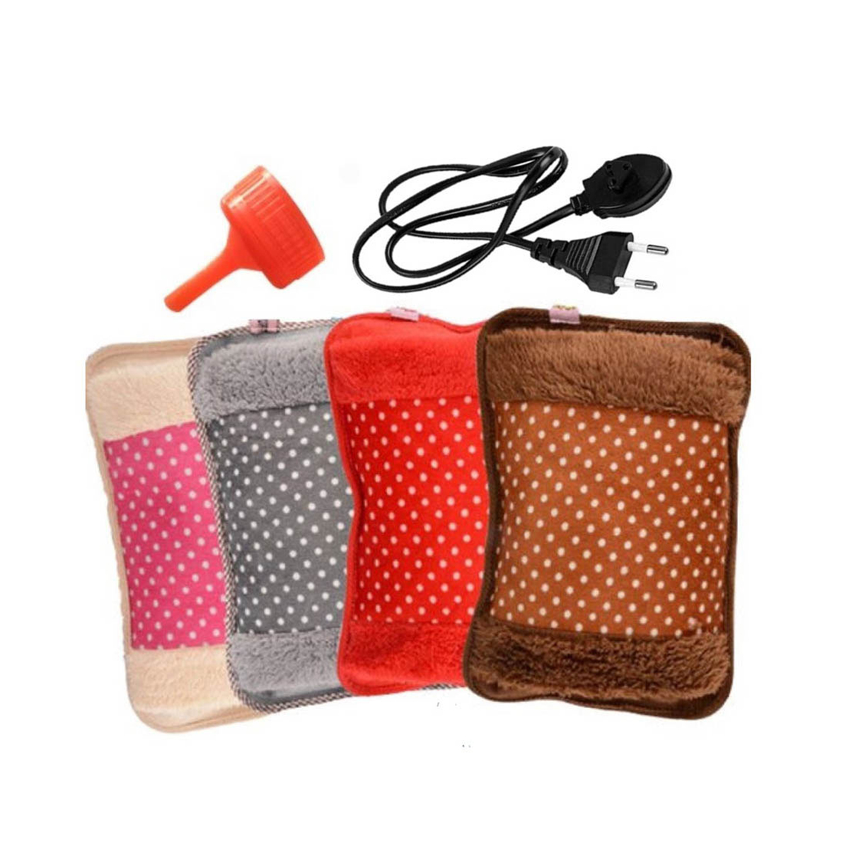 Picture of Winter Electric Hot Water Bottles Hot Water Bag Heated Bag with Flannel Cover - Multicolour