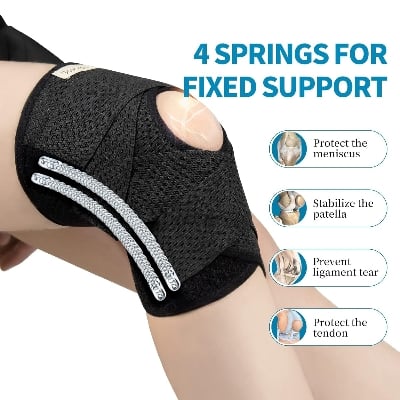Picture of Knee Cap for Men and Women, Adjustable Knee Support Patella, Knee Brace for Knee Pain Relief, Ligament Injury, Protection at Gym, Running,and Sports(pair) (free size]