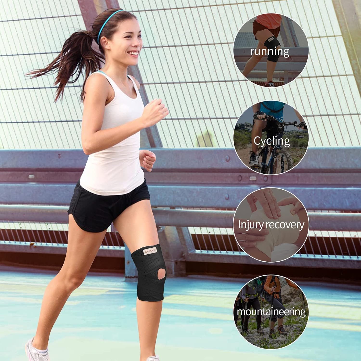 Picture of Sports Neoprene Adjustable Knee Support Patella|Knee Support For Men & Women|Knee Cap|Knee Brace|Knee Guard|Knee Cap|Knee Pain Relief|Knee Belt|Joint Pain Relief (Black)