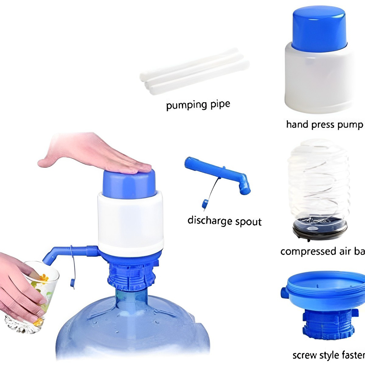Picture of Hand Press Manual Water Pump Dispenser for 20 Litre Drinking Bottle Can for Home Office Outdoor (Supports All Brand Bottle)