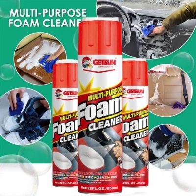 Picture of Flamingo Multi Purpose Foam Cleaner With Brush 650 ml, Car, Motorcycle, Household, Kitchen, Bathroom Shoes Cleaner Foam Spray