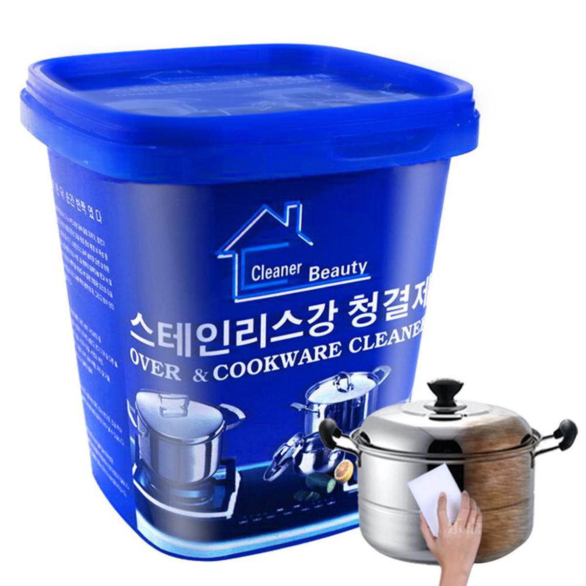 Picture of Oven & Cookware Cleaner Stainless Steel Cleaning Paste Remove Stains from Pots Pans Multi-Purpose Cleaner & Polish Removes Household Clean Universal Cleaning Paste for Removing Rust