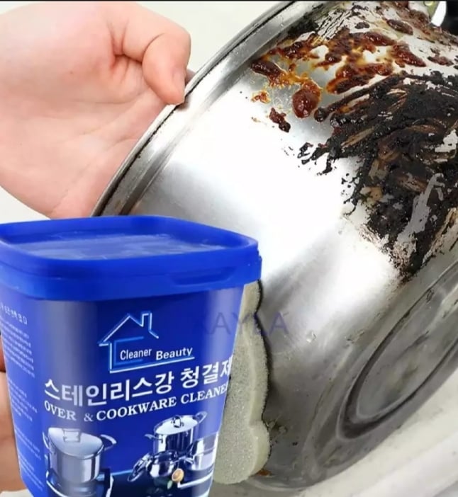 Picture of Oven & Cookware Cleaner Stainless Steel Cleaning Paste Remove Stains from Pots Pans Multi-Purpose Cleaner & Polish Removes Household Clean Universal Cleaning Paste for Removing Rust