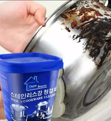 Picture of Oven & Cookware Cleaner Stainless Steel Cleaning Paste Remove Stains from Pots Pans Multi-Purpose Cleaner & Polish Removes Household Clean Universal Cleaning Paste for Removing Rust