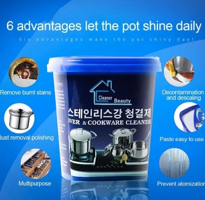 Picture of Oven & Cookware Cleaner Stainless Steel Cleaning Paste Remove Stains from Pots Pans Multi-Purpose Cleaner & Polish Removes Household Clean Universal Cleaning Paste for Removing Rust