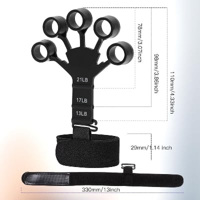 Picture of Finger Flexion Extension Trainer Resistance Band Stretcher Arthritis Wrist Training Therapy Grip Device-Hand Strengtheners