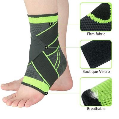 Picture of Copper Pressurized Support Ankle Braces for Men Women Sport Ankle Support Weaving Ankle Pads with Adjustable Compression Strap