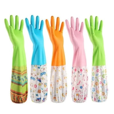 Picture of 2 pice of full hand gloves for the kitchen - Great to Have - Simple to Use Kitchen Cleaner, Hand Dishwashing
