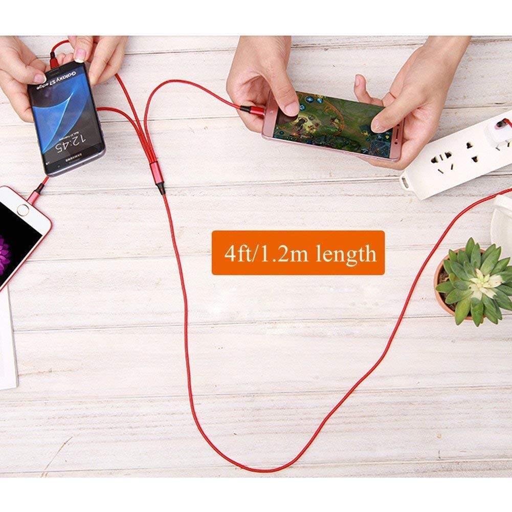 Picture of 3 In 1 Fast Charging USB Charger Cable / Fast Charging Data Transfer/Compatible with Micro USB, USB-C/Type-C & iPhone Lightning Devices