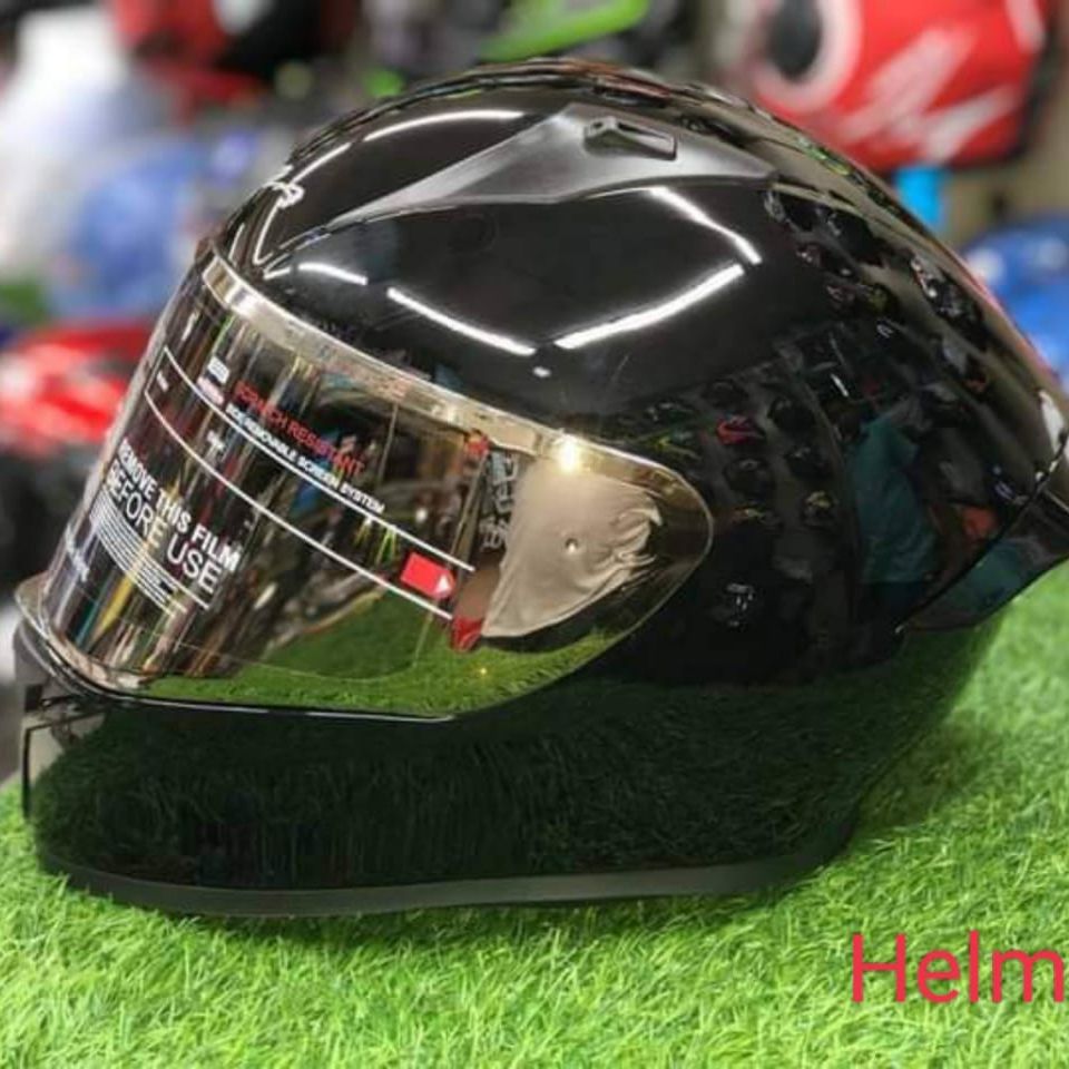 Picture of Bolt Bunny Glossy Black full face helmet with dual certification. (Black)