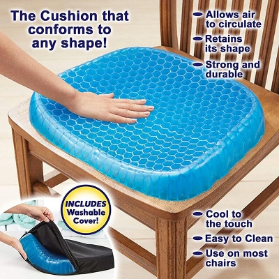 Picture of Silicone Comfort Portable Egg Sitter Seat Cushion for Car Office Chair Wheelchair-Injury Support and Braces-Gold palace