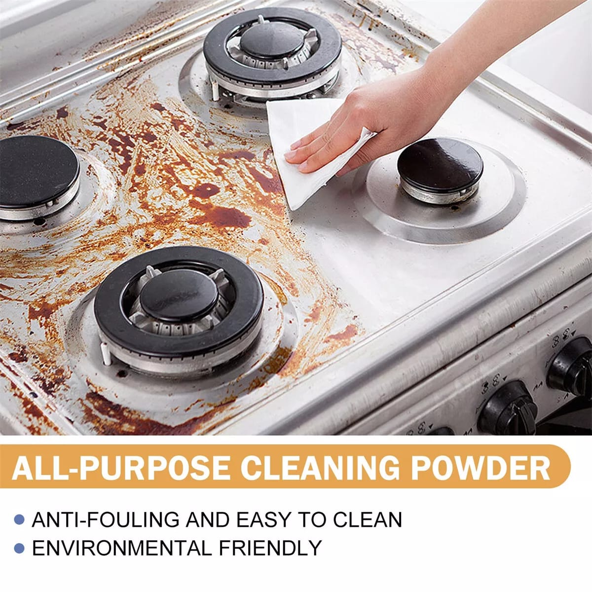 Picture of KIRMIT All-in-One Foaming Rust Remover Powder & Ultimate Rust RemovaL, Multipurpose Kitchen Rust Remover Advanced Rust Removal for All Surfaces