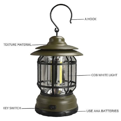Picture of Camping Lanterns Electric LED Camping Lights Outdoor Hanging Tent Light Vintage Tabletop Lantern Decor Stepless Dimming Waterproof for Camping, Power Outages, Indoor (Black)