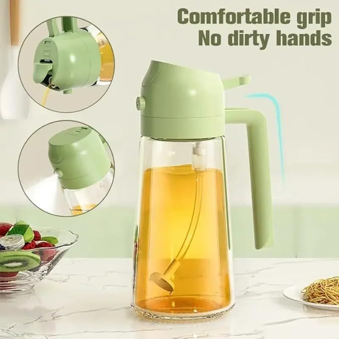 Picture of New 2 in 1 Oil spray bottle Kitchen 500 Ml Oil Bottle For Cooking, Baking, Air Fryer, Salad, Frying, Vinegar Leakproof Seasoning Bottle Canola Oil Spritzer