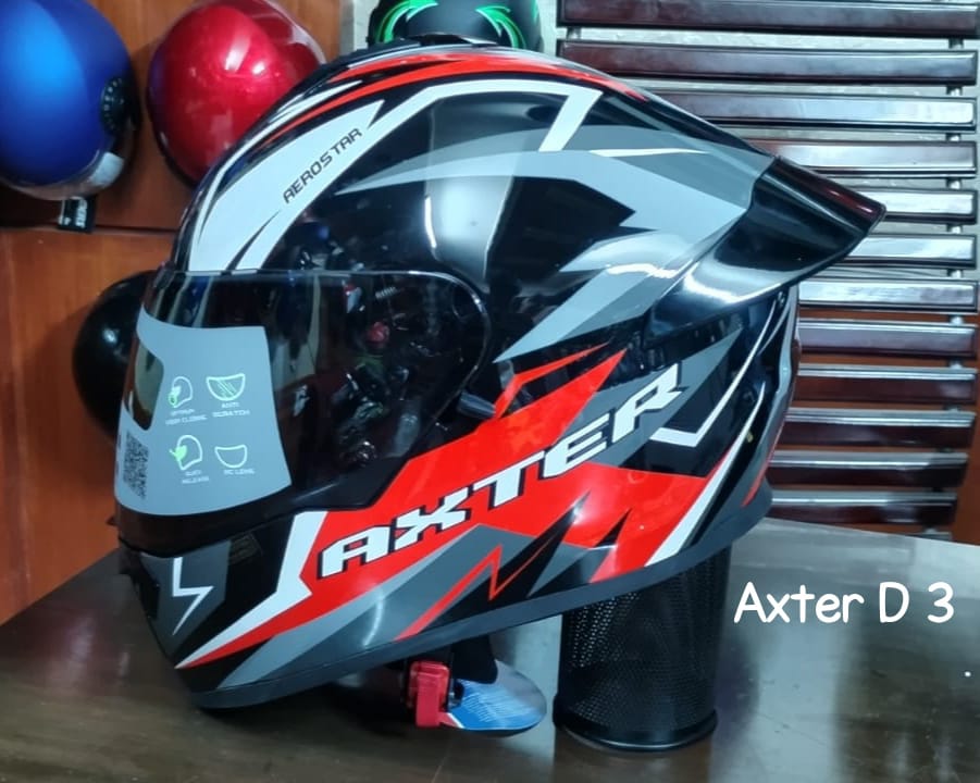 Picture of AEROSTAR AXTER Full Face Helmet ISI And Dot Certified for Men and Women Helmet (Black)
