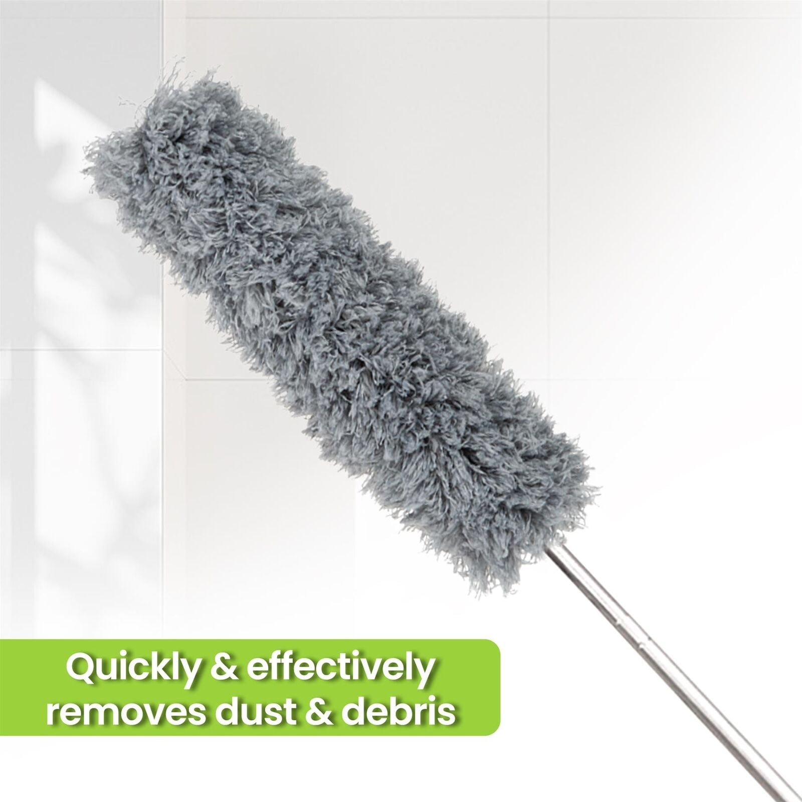 Picture of Flexible Duster For Fan Cleaning Mop With Long Rod | Spider Web Cleaner Stick | Fan Cleaning Brush | Fan Duster| Dusting Brush For Home Cleaning | Dust Cleaner | Microfiber Duster For Home Cleaning.