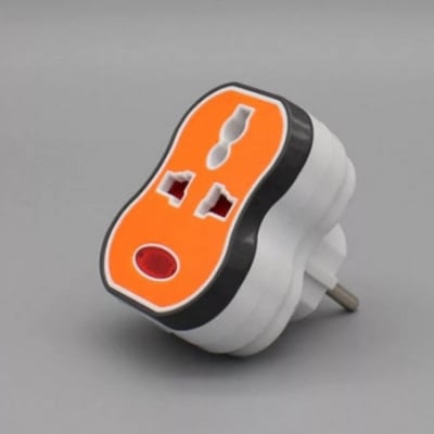 Picture of 2 Pin Multi Socket converter 2 in 3/2 Plug with light indicator Travel Adapter 1 pcs