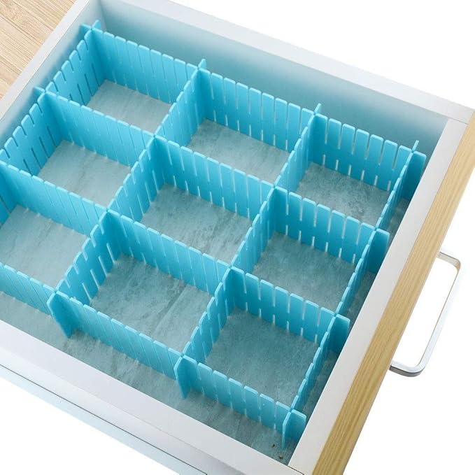 Picture of 2 pics Grid Drawer Dividers, Adjustable Drawer Organizer with Portable DIY Closet Separator for Home Office Bedroom