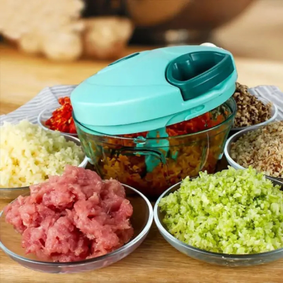 Picture of New Large Handy and Compact Chopper Handy Quick Cutter For Kitchen, Pull String, Mini Handy Plastic Chopper With 3 Blades(350 ML)