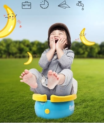 Picture of Foldable Portable Travel Potty - Training Toilet Seat for Boys & Girls, Novelty Yellow Banana Design, Comfy Toddler WC Chair