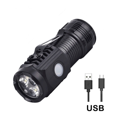 Picture of Super Bright Mini Flashlight 3 Core LED Tactical Torch Rechargeable Camping Fishing Cap Clip Flashlight With Magnet Hand Lamp