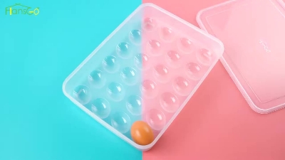 Picture of 20/34 Grid Egg Storage Box Kitchen Refrigerator Egg Box with Lid Fresh-keeping Case Household Plastic Fresh-keeping Box