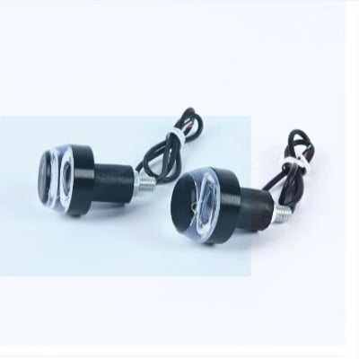 Picture of 2pcs Dual Color Motorcycle Amber white Blue LED Handle Bar End Blinker Indicator Grip Plug Turn Signal Light For Handlebar -Blue
