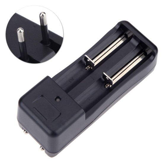 Picture of 3.7V 18650 Universal Double Li-ion Rechargeable Battery Charger ABS material Input: AC100-240V 47-63Hz