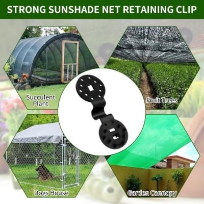 Picture of 10Pcs Shade Cloth Clips Shade Fabric Clamp Accessories Grommets For Net Mesh Cover Sunblock Fabric In Garden Backyard Greenhouse