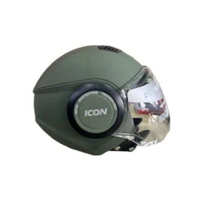 Picture of STUDDS ICON ARMY GREEN HALF FACE BIKE HELMET (Green)