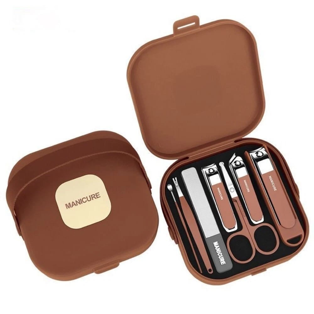 Picture of Nail Cutter 7 in 1 Nail Clippers Set, 7pcs Manicure & Pedicure Tools, Stainless Steel Nail Cutter Kit for men and women with Protective Case, Travel Grooming Kit for Facial, Cuticle and Nail Care