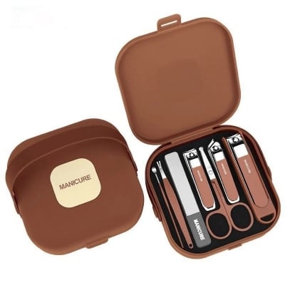 Picture of Nail Cutter 7 in 1 Nail Clippers Set, 7pcs Manicure & Pedicure Tools, Stainless Steel Nail Cutter Kit for men and women with Protective Case, Travel Grooming Kit for Facial, Cuticle and Nail Care