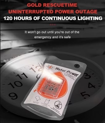 Picture of New Salt Water Lamp Emergency Light - 120 Hours Portable Emergency Lights - Salt Water LED Lamp for Night Fishing, Camping, Travel Or Emergency Situation