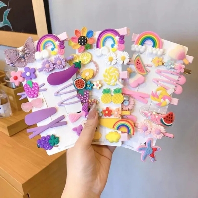 Picture of Baby Girl Cute China Color matching hair clip set/Hair Accessories