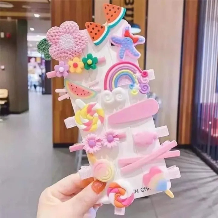 Picture of Baby Girl Cute China Color matching hair clip set/Hair Accessories