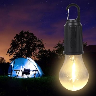 Picture of Solar Charging Hook Camping Light, Portable Waterproof LED Tent Light with Clip Hook, Indoor and Outdoor Hanging Light for Camping, Hiking, Emergency Power Outage
