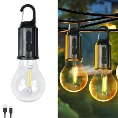 Picture of Solar Charging Hook Camping Light, Portable Waterproof LED Tent Light with Clip Hook, Indoor and Outdoor Hanging Light for Camping, Hiking, Emergency Power Outage