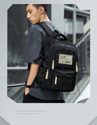 Picture of Aesthetic Large Capacity Cute Backpack (Black and Red)