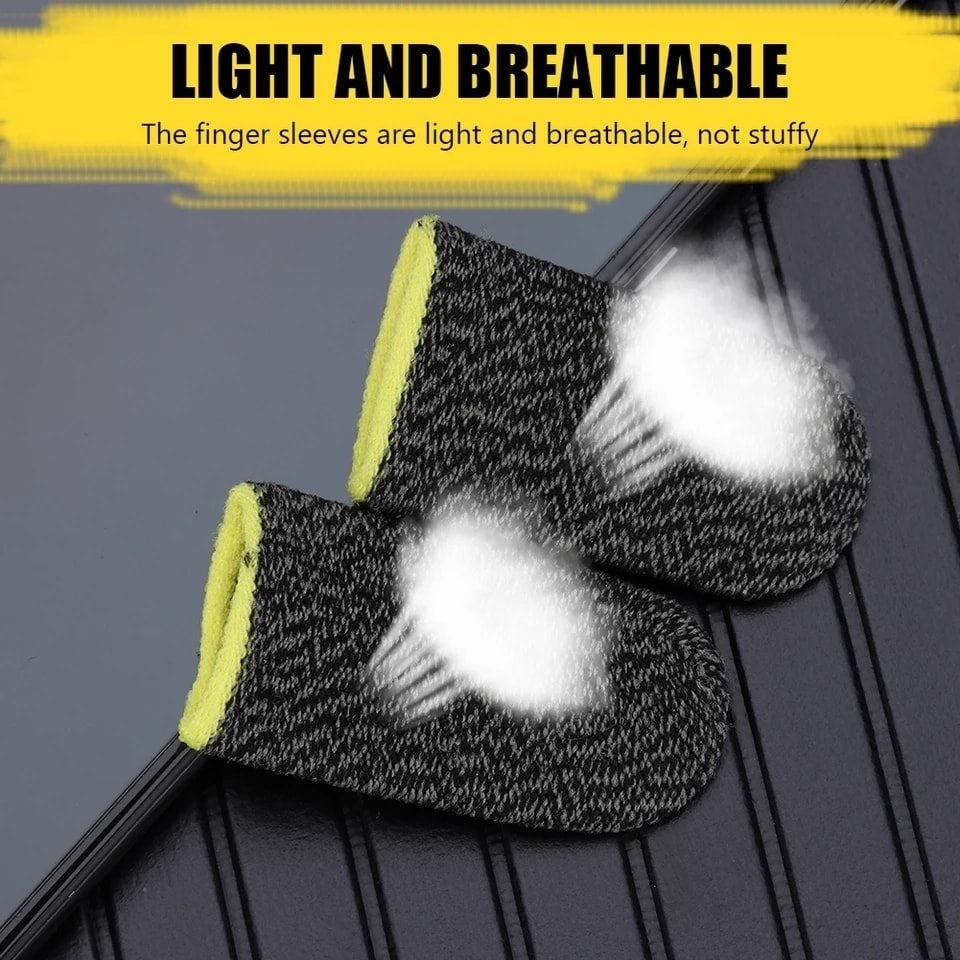 Picture of 1 Pairs ( 2 pcs ) PUBG finger sleeves - Finger Gloves For PUBG - Finger Sleeves For Free Fire - Finger Grip For Gaming - Free Fire Finger Sleeves / Free Fire Finger Gloves / Free Fire Finger Cover - PUBG Finger Gloves for Mobile Gaming - Finger Sleeve