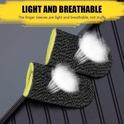 Picture of 1 Pairs ( 2 pcs ) PUBG finger sleeves - Finger Gloves For PUBG - Finger Sleeves For Free Fire - Finger Grip For Gaming - Free Fire Finger Sleeves / Free Fire Finger Gloves / Free Fire Finger Cover - PUBG Finger Gloves for Mobile Gaming - Finger Sleeve