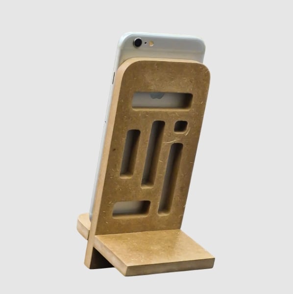 Picture of Premium Handmade MDF Wooden Mobile Stand, Phone Desk Stand Wood for Office & Home, Eco-Friendly, Handmade Wooden Cell Phone Stand, Portable Phone Holder, Gift for Students & Professionals