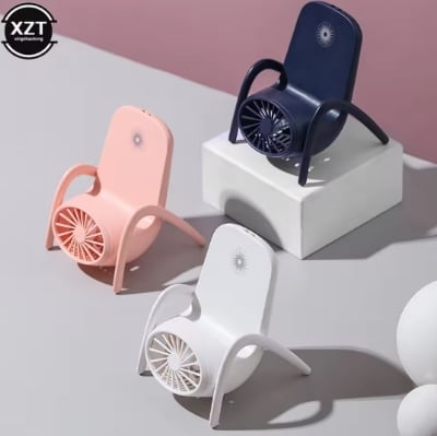 Picture of New Hot selling Portable Hand Held Fan USB Charging Originality Chair Shape Desktop Fan Can Be Used As Mobile Phone Stand Fan Summer