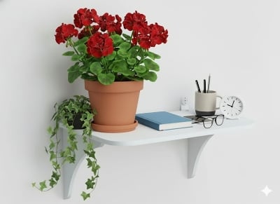Picture of Floating Shelf Wall Wood Hanging Rope Durable Rack for Living Room Bedroom Bathroom Kitchen Decorative Rack Stand Self