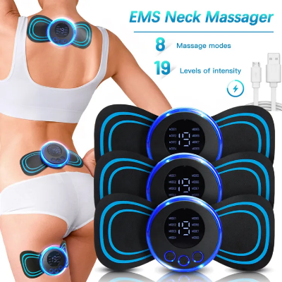 Picture of Tens Units EMS Mini Massager,Muscle Stimulator Full Body Relaxation Machine Rechargeable Device for Legs Back Neck Pain Relief Electromagnetic Therapy For Unisex