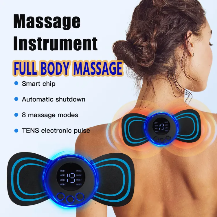 Picture of Tens Units EMS Mini Massager,Muscle Stimulator Full Body Relaxation Machine Rechargeable Device for Legs Back Neck Pain Relief Electromagnetic Therapy For Unisex