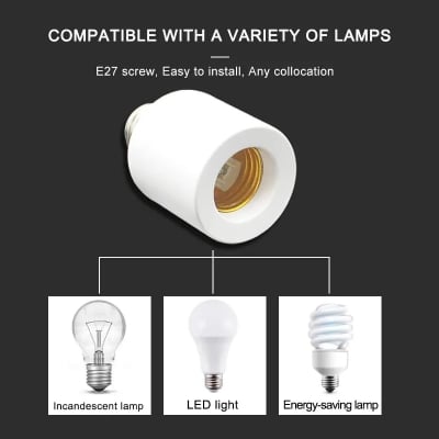 Picture of Smart AC220V Wireless remote Control Lamp Holder With Timing Adjustment Function Smart Light LED Lamp Base Universal