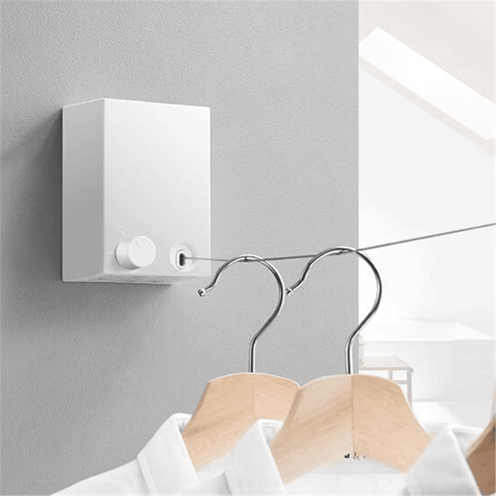 Picture of Drying Lines for Clothes, No Drilling Washing Line 20kg 4.2m Wall Mounted Drying Line with Adjustable Stainless String Heavy Duty Durable for Hotel Bathroom Balcony Clothes Quilt with Glue and Screw